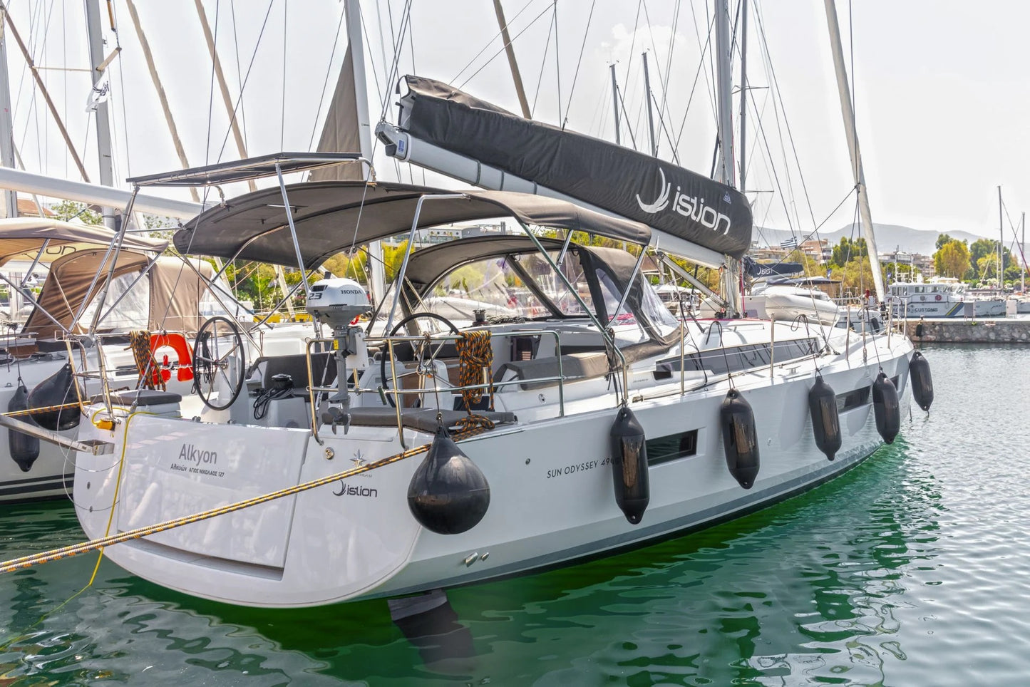 sailing boat alkyon in crete