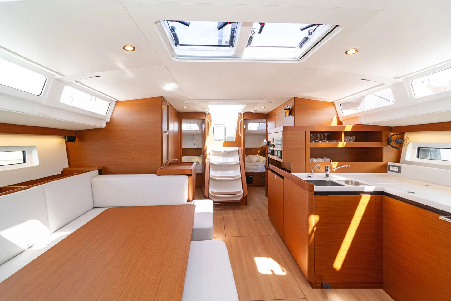 sailing in crete boat interior